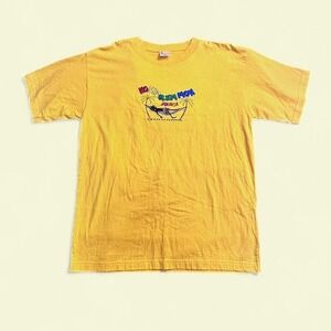 1990s Jamaica "No Problem Mon" Embroidered T-Shirt – Yellow – Size XL Vintage